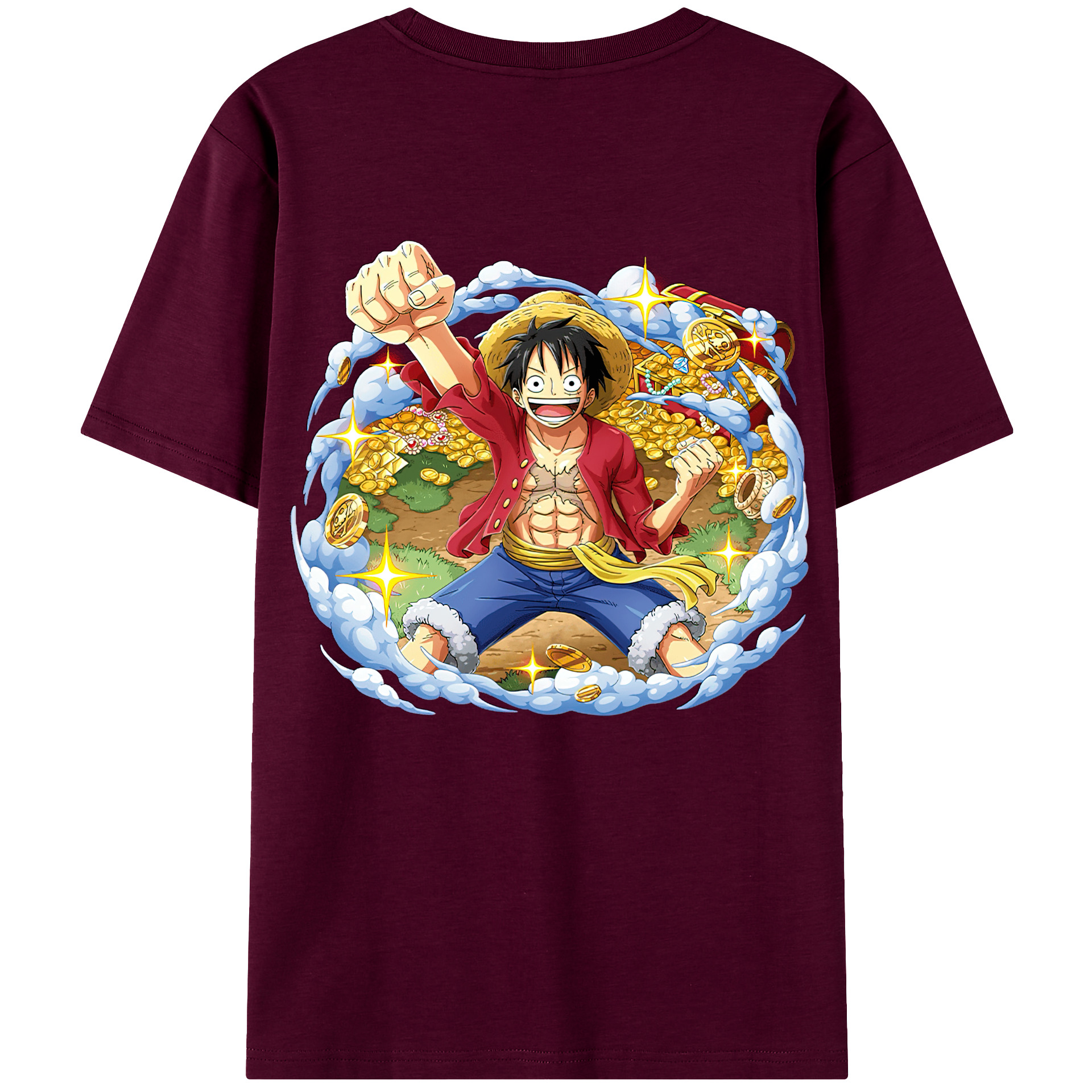 ワンピース モンキー・D・ルフィ ONE PIECE Monkey D. Luffy レディース半袖Tシャツ(バックプリント)